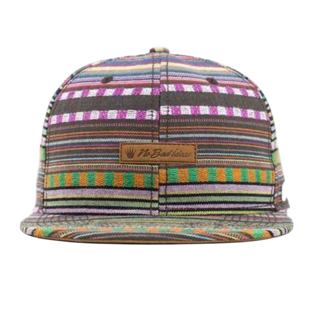 No Bad Ideas multicolor striped adjustable baseball hat
